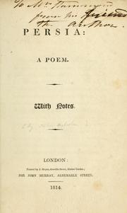 Cover of: Persia: a poem. by Sir John Malcolm