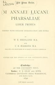 Cover of: Pharsaliae, liber primus
