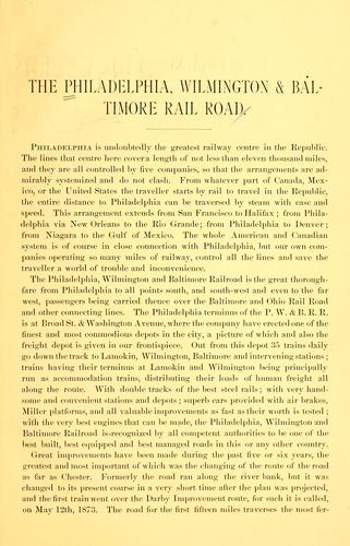 Philadelphia, Wilmington and Baltimore Railroad guide book by Charles P. Dare