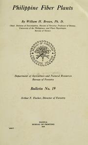 Cover of: Philippine fiber plants by Brown, William Henry