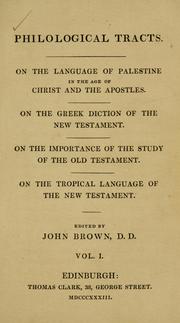 Cover of: Philological tracts by John Brown