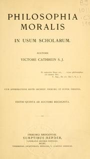 Cover of: Philosophia moralis by Victor Cathrein