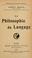 Cover of: La philosophie du langage.