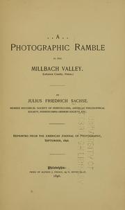 Cover of: photographic ramble in the Millbach Valley (Lebanon County, Penna.)