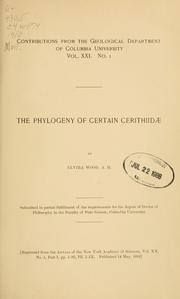 Cover of: phylogeny of certain Cerithiidæ.