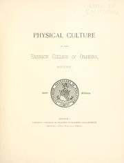 Cover of: Physical culture of the Emerson College of Oratory, Boston. by Charles Wesley Emerson
