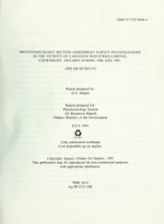 Cover of: Phytotoxicology Section assessment survey investigations in the vicinity of Canadian Industries Limited, Courtright, Ontario during 1986 and 1987: report