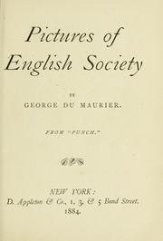 Cover of: Pictures of English society.