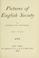 Cover of: Pictures of English society.