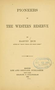 Cover of: Pioneers of the Western Reserve