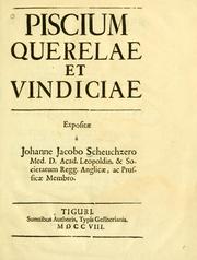 Cover of: Piscium querelae et vindiciae by Johann Jakob Scheuchzer