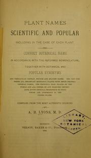 Cover of: Plant names, scientific and popular | A. B. Lyons