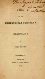 A plea for the Theological Seminary at Princeton, N.J by Lindsley, Philip