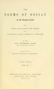 Cover of: The Poems of Ossian, Translated From the Galic Language by James Macpherson, Esq. and Turned Into Blank Verse