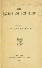 Cover of: The poems of Schiller. by Friedrich Schiller