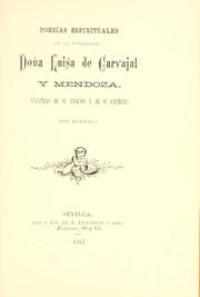 Cover of: Poesías espirituales by Luisa de Carvajal y Mendoza, Luisa de Carvajal y Mendoza