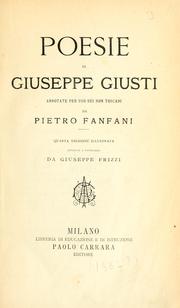 Poesie by Giuseppe Giusti