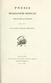 Cover of: Poesie drammatiche rusticali: scelte ed illustrate, con note