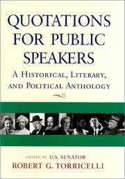 Cover of: Quotations for Public Speakers by Robert G. Torricelli