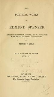 Cover of: The poetical works of Edmund Spenser by Edmund Spenser