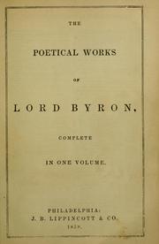 Cover of: The poetical works of Lord Byron.