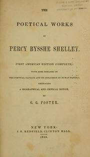 Cover of: The poetical works of Percy Bysshe Shelley by Percy Bysshe Shelley