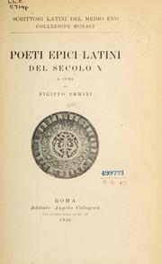 Cover of: Poeti epici latini del secolo X.