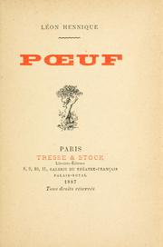 Cover of: Poeuf.