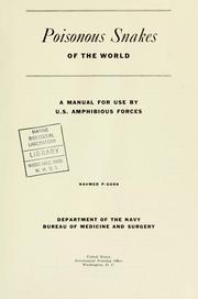 Cover of: Poisonous snakes of the world: a manual for use by the U. S. amphibious forces