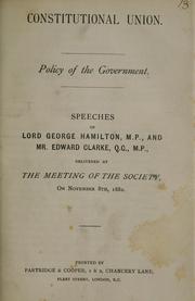 Cover of: Policy of the government | Hamilton, George Francis Lord