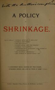 Cover of: A policy of shrinkage