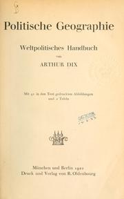 Cover of: Politische Geographie: weltpolitisches Handbuch.