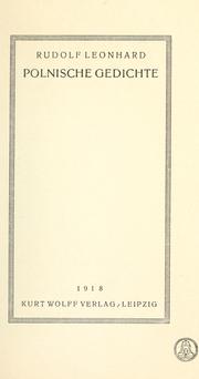 Cover of: Polnische Gedichte. by Rudolf Leonhard