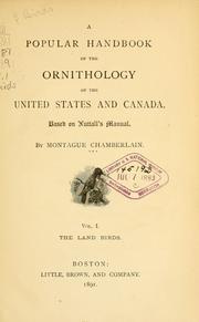 Cover of: A popular handbook of the ornithology of the United States and Canada by Nuttall, Thomas