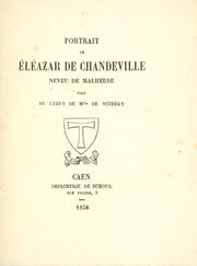 Cover of: Portrait de Éléazar de Chandeville, neveu de Malherbe. by Madeleine de Scudéry