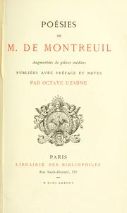 Cover of: Poésies.: Augm. de pièces inédites.  Publiées avec pref. et notes par Octave Uzanne.