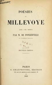 Cover of: Poésies.: Avec une notice par De Pongerville.