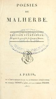 Cover of: Poésies de Malherbe.