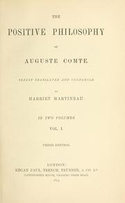 Cover of: The positive philosophy of Auguste Comte. by Auguste Comte