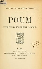 Cover of: Poum aventures d'un petit garçon [par] Paul et Victor Margueritte.