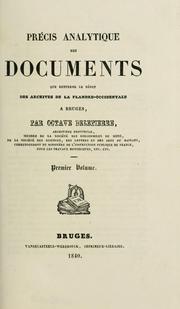 Cover of: Précis analytique des documents que renferme le dépot des archives de la Flandre-Occidentale à Bruges
