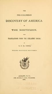 Cover of: pre-Columbian discovery of America | Benjamin Franklin De Costa