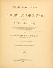 Cover of: Preliminary report concerning explorations and surveys, principally in Nevada and Arizona