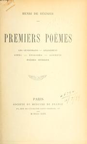 Cover of: Premiers poèmes. by Henri de Régnier