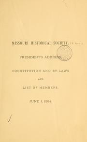Cover of: President's address