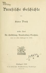 Cover of: Preussische Geschichte by Hans Prutz