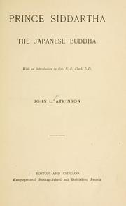 Cover of: Prince Siddartha by John L. Atkinson