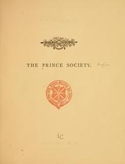 Cover of: The Prince society. by Prince Society (Boston, Mass.)