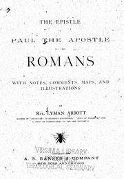 Cover of: The epistle of Paul the Apostle to the Romans by Lyman Abbott