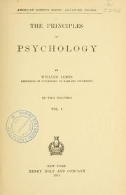 Cover of: The principles of psychology by William James